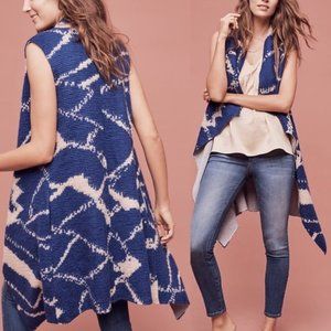 Anthropologie Tabitha Blue Sweater Duster Vest
